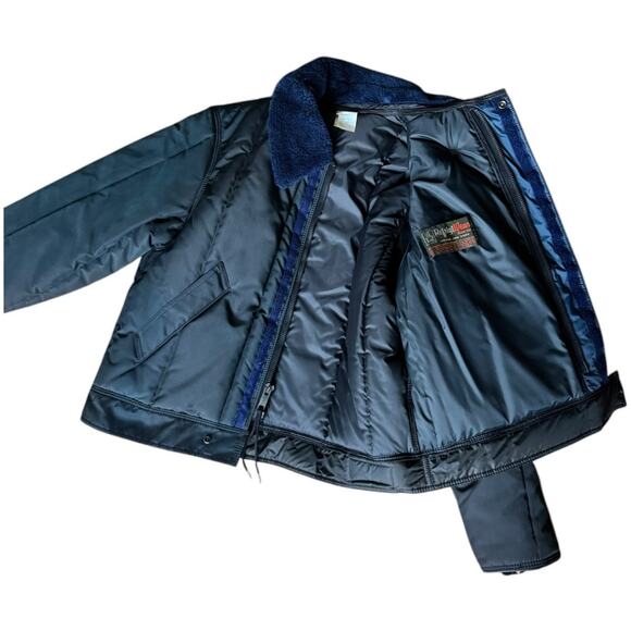 Vintage Refrigiwear navy jacket faux fur collar size XL style 56 - Picture 9 of 16